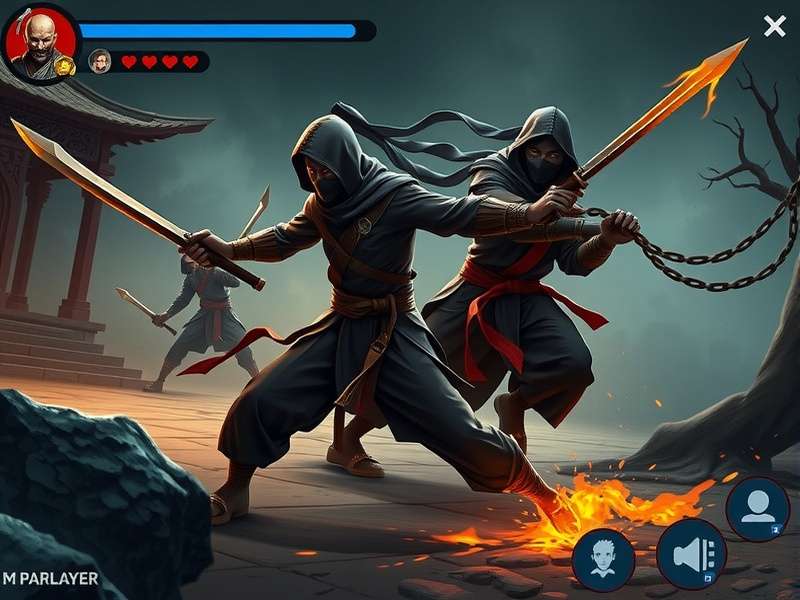 Dark Ninjas Of Nawanshahr gameplay screenshot showing ninja combat